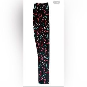 SO mid-rise Favorite leggings black Holiday Candy Cane snowflakes Kids L 10/12